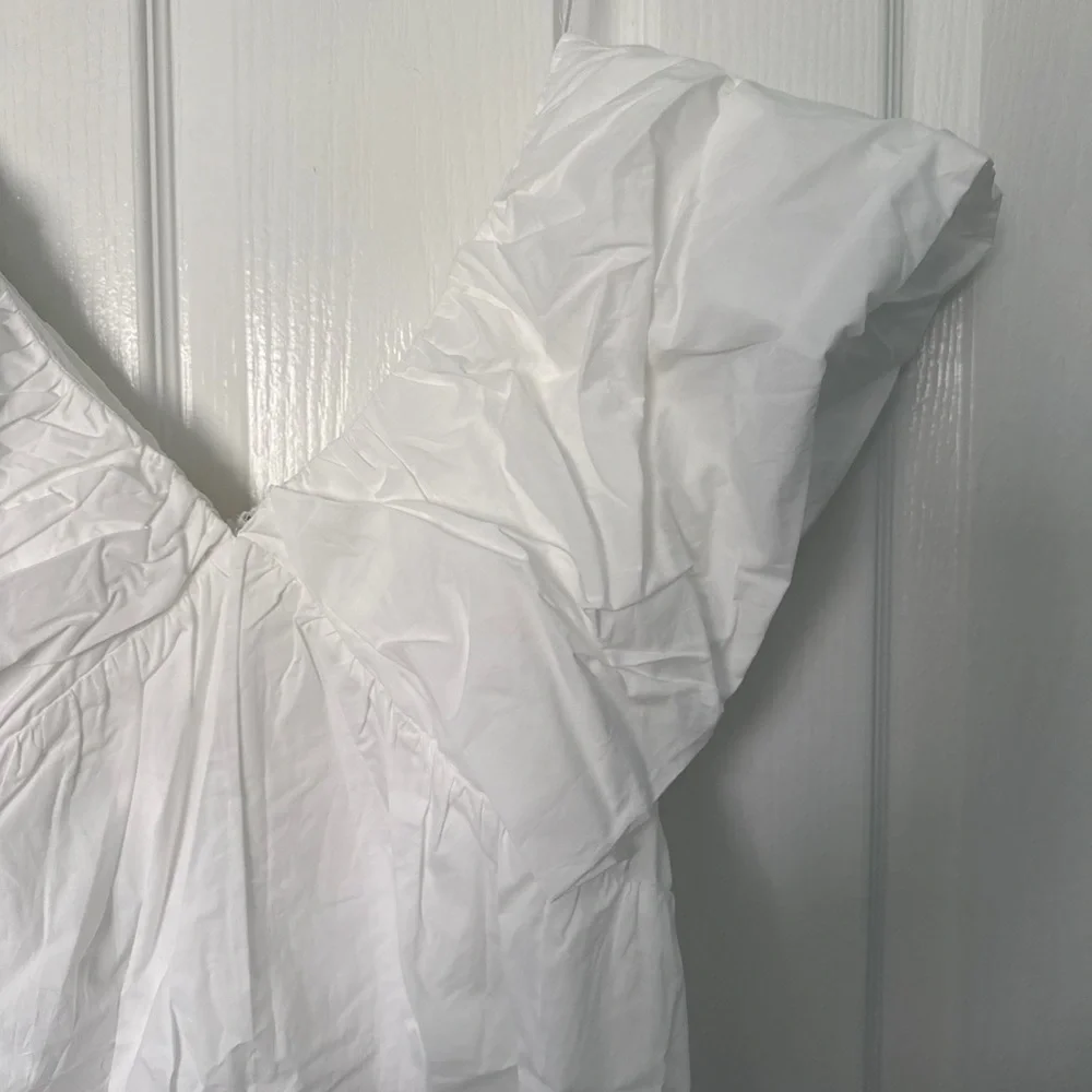 White Ruffled Mini Dress - Picture 3 of 8